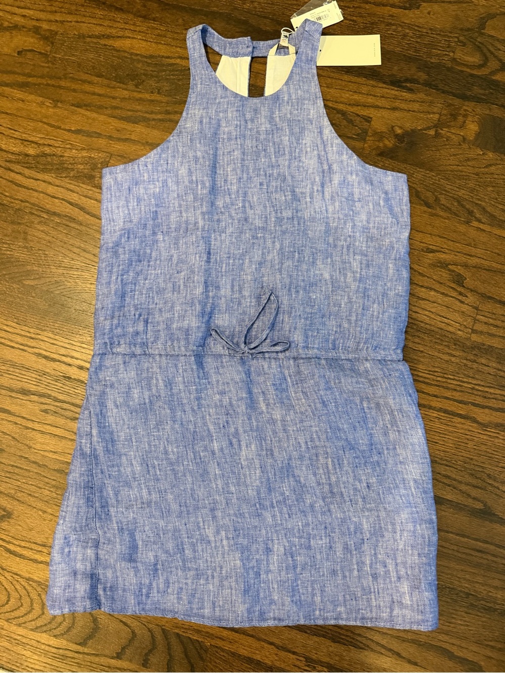 Joie Blue Linen-Blend Sleeveless Shift Dress